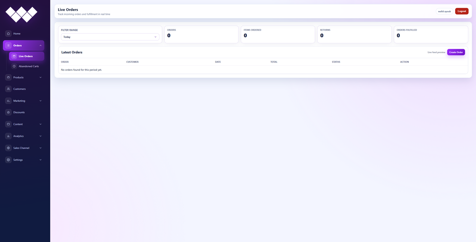 Upsite Live Orders