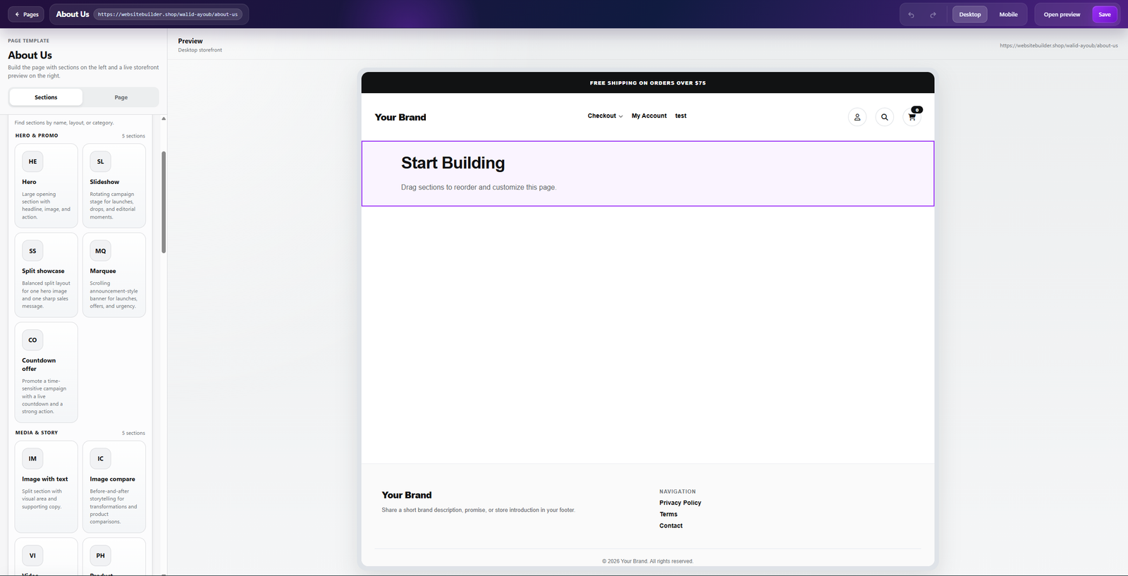 Upsite Website and Store Builder